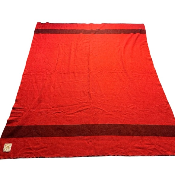 Hudson Bay vintage 100% wool 4 point blanket crimson red 85x70 30s 40s